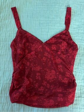 Princess Polly Red Floral Top US 4